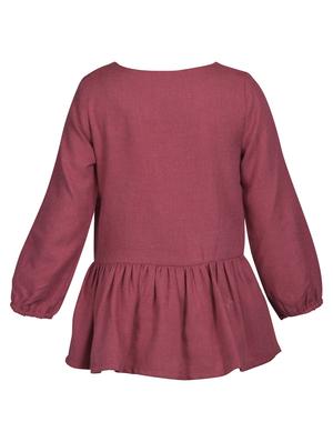 round neck embroidered frock - 16694444 - Standard Image - 2