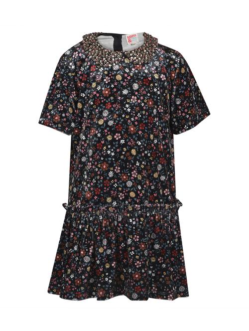 embellished neck floral frock - 16694449 - Standard Image - 1