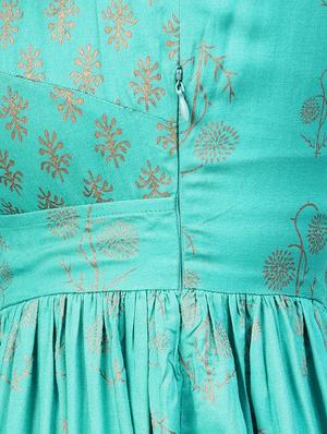 cutout neck gathered a-line dress - 16694717 - Standard Image - 5