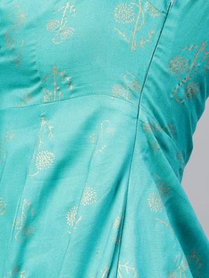 front cowl mandarin collar printed dress - 16694724 - Standard Image - 5