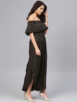 off shoulder layered high low dress - 16694728 - Standard Image - 2