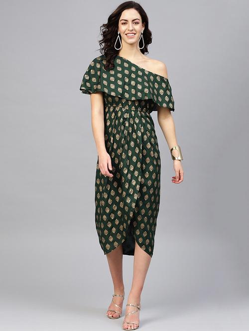 single cold shoulder asymmetric dress - 16694733 - Standard Image - 1