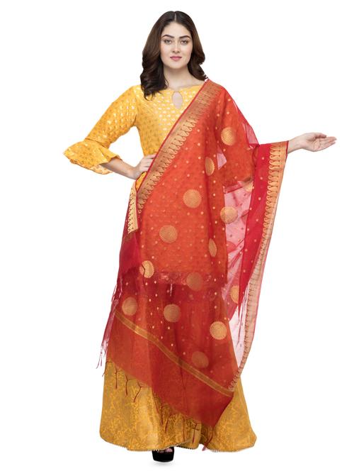 ethnic motif zari dupatta - 16694800 - Standard Image - 1