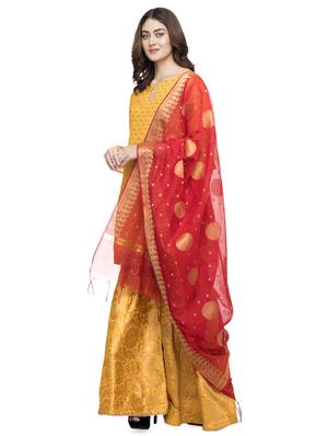 ethnic motif zari dupatta - 16694800 - Standard Image - 2