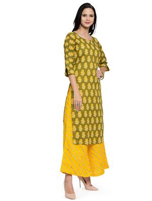 floral print kurta palazzo set - 16694878 - Standard Image - 2