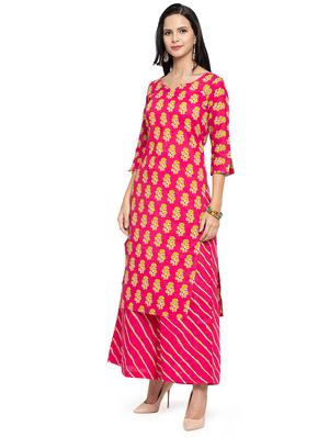 floral print kurta palazzo set - 16694879 - Standard Image - 2