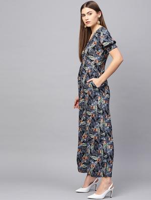 puff sleeved tropical jumpsuit - 16695289 - Standard Image - 2