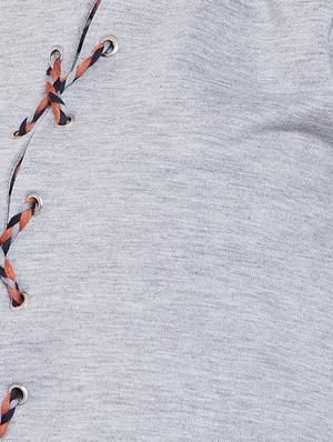 lace up detail hooded sweatshirt - 16695415 - Standard Image - 5