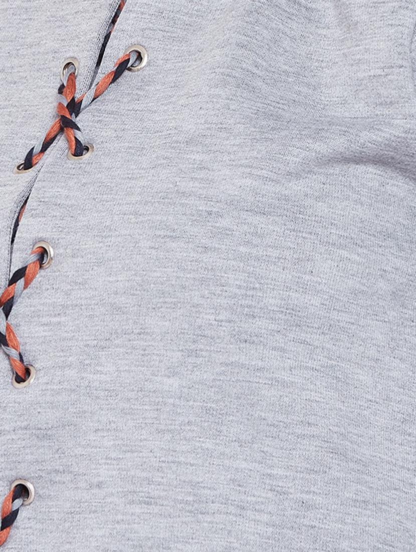 lace up detail hooded sweatshirt - 16695415 - Zoom Image - 5