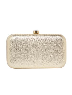 gold leatherette (pu) box clutch - 16695473 - Standard Image - 2