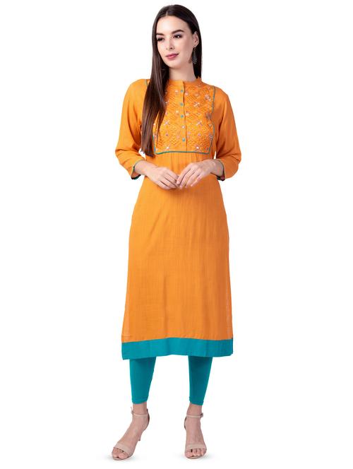 tonal embroidered straight kurta - 16695488 - Standard Image - 1