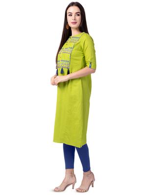 yoke embroidered straight kurta - 16695490 - Standard Image - 2