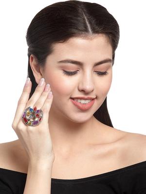 multi colored brass finger ring - 16695568 - Standard Image - 5