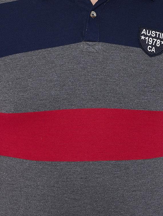 grey striped polo t-shirt - 16695662 - Zoom Image - 5