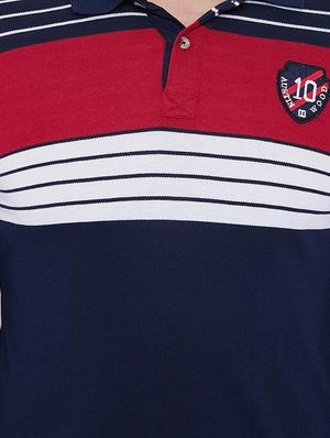 navy blue striped polo t-shirt - 16695663 - Standard Image - 5