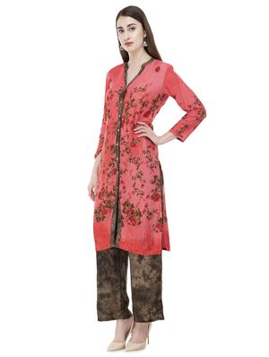 floral printed kurta palazzo set - 16695735 - Standard Image - 2