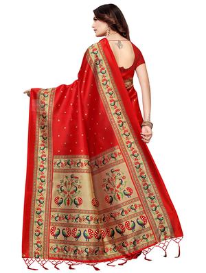 conversational printed bordered saree with blouse - 16695852 - Standard Image - 2