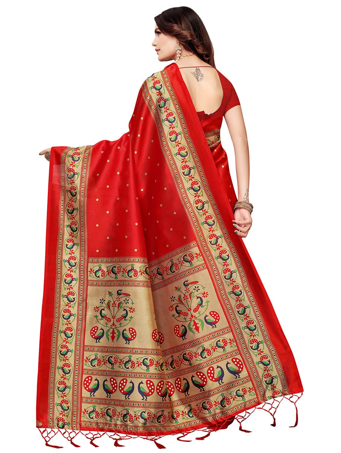 conversational printed bordered saree with blouse - 16695852 - Zoom Image - 2