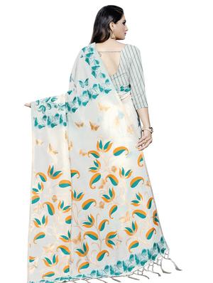 conversational printed saree with blouse - 16696173 - Standard Image - 2