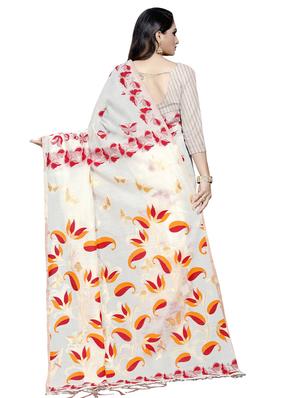 conversational printed saree with blouse - 16696174 - Standard Image - 2