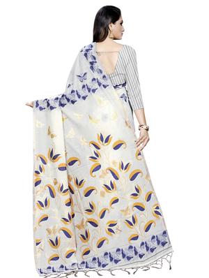 conversational printed saree with blouse - 16696175 - Standard Image - 2
