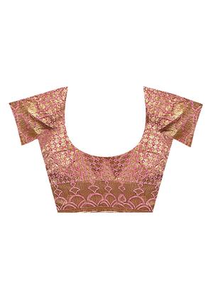 printed woven saree with blouse - 16696184 - Standard Image - 2