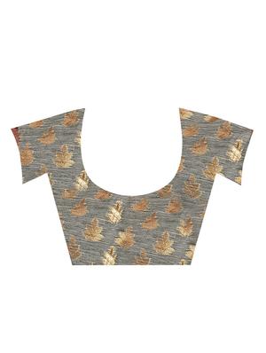 printed woven saree with blouse - 16696192 - Standard Image - 2