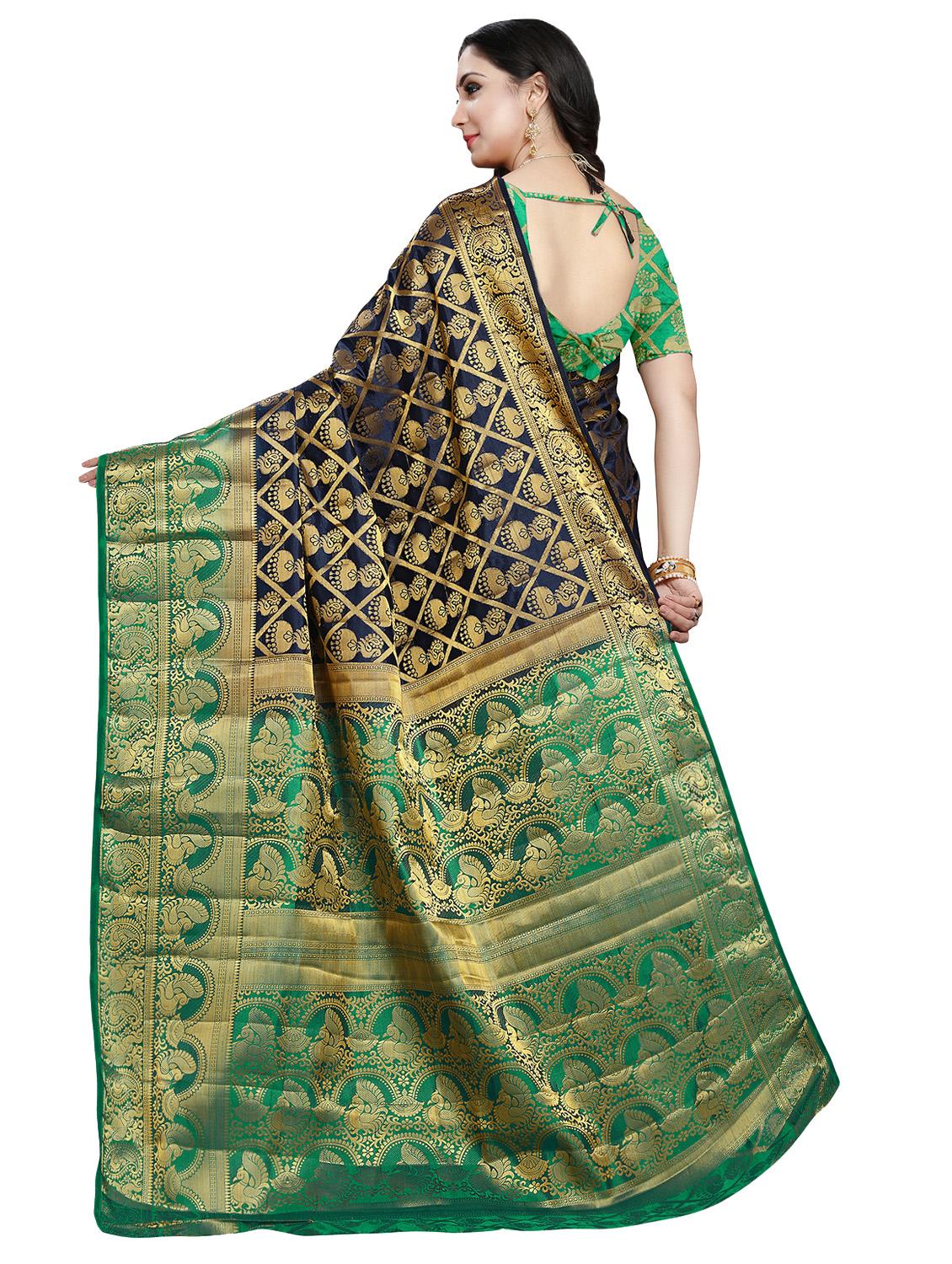 conversational kanjivaram saree with blouse - 16696651 - Zoom Image - 2