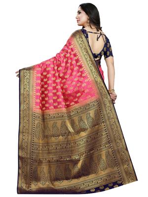 paisley kanjivaram saree with blouse - 16696658 - Standard Image - 2
