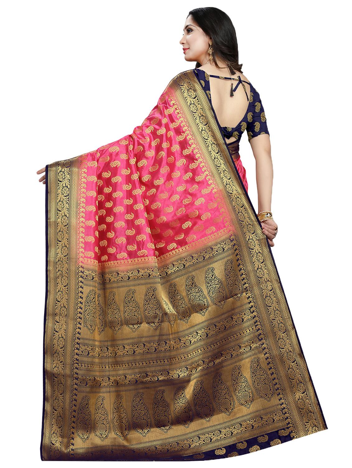 paisley kanjivaram saree with blouse - 16696658 - Zoom Image - 2