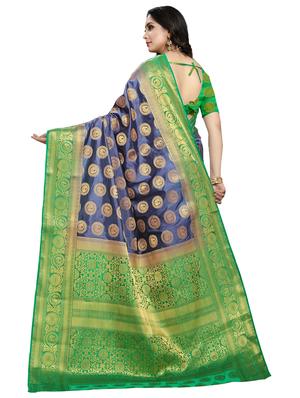 conversational kanjivaram saree with blouse - 16696668 - Standard Image - 2