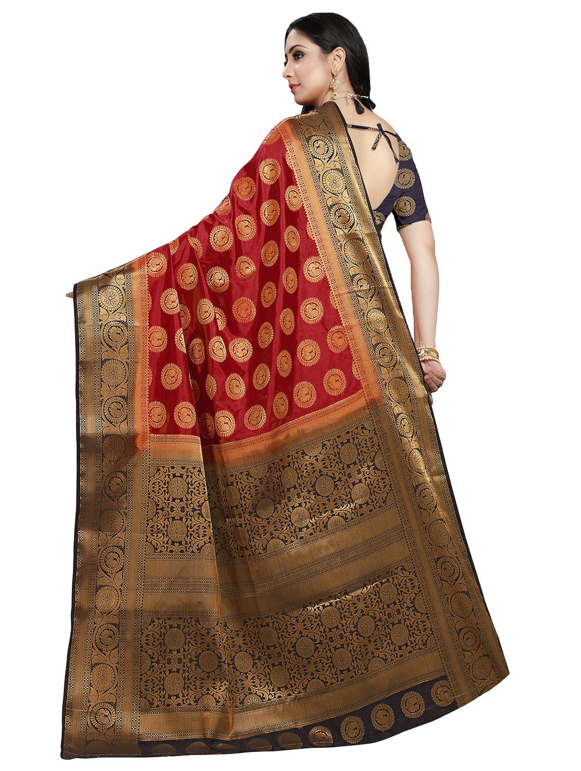 conversational kanjivaram saree with blouse - 16696669 - Zoom Image - 2