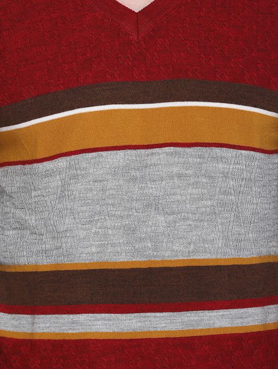 red color block pullover - 16696683 - Zoom Image - 5
