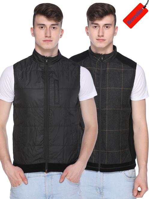 brown checkered reversible jacket - 16696712 - Standard Image - 1