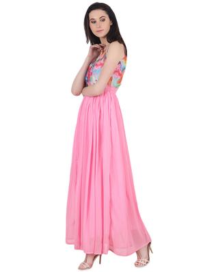 round neck gathered maxi dress - 16696867 - Standard Image - 2