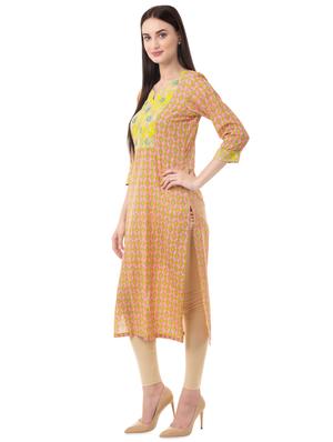 prtinted straight kurta - 16696902 - Standard Image - 2