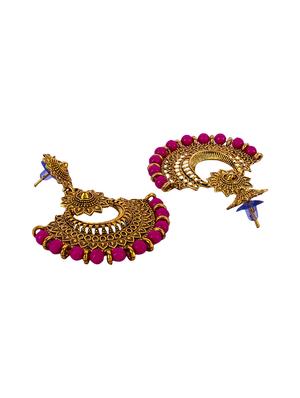 pink gold plated drop earring - 16697547 - Standard Image - 2