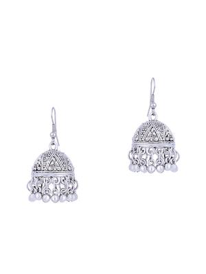 silver tone jhumka earring - 16697980 - Standard Image - 2
