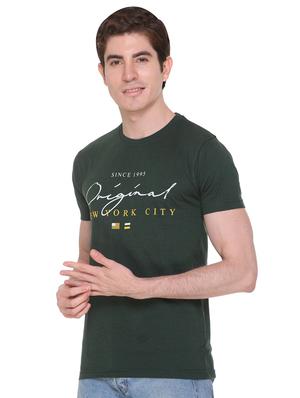 green typographic chest print t-shirt - 16698088 - Standard Image - 2