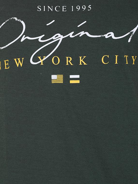green typographic chest print t-shirt - 16698088 - Zoom Image - 5