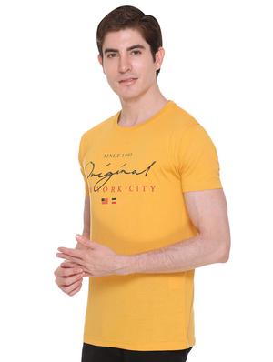 yellow typographic chest print t-shirt - 16698090 - Standard Image - 2