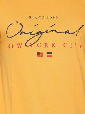 yellow typographic chest print t-shirt - 16698090 - Standard Image - 5