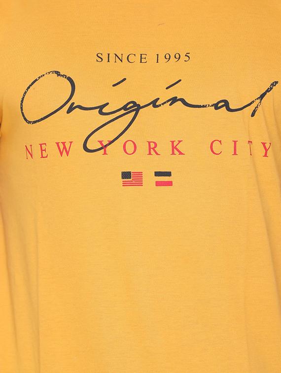 yellow typographic chest print t-shirt - 16698090 - Zoom Image - 5
