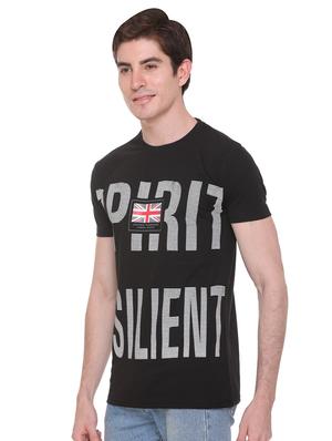 black typographic front print t-shirt - 16698100 - Standard Image - 2