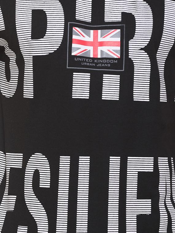 black typographic front print t-shirt - 16698100 - Zoom Image - 5