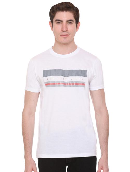 white chest print t-shirt - 16698105 - Standard Image - 1