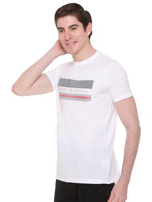 white chest print t-shirt - 16698105 - Standard Image - 2