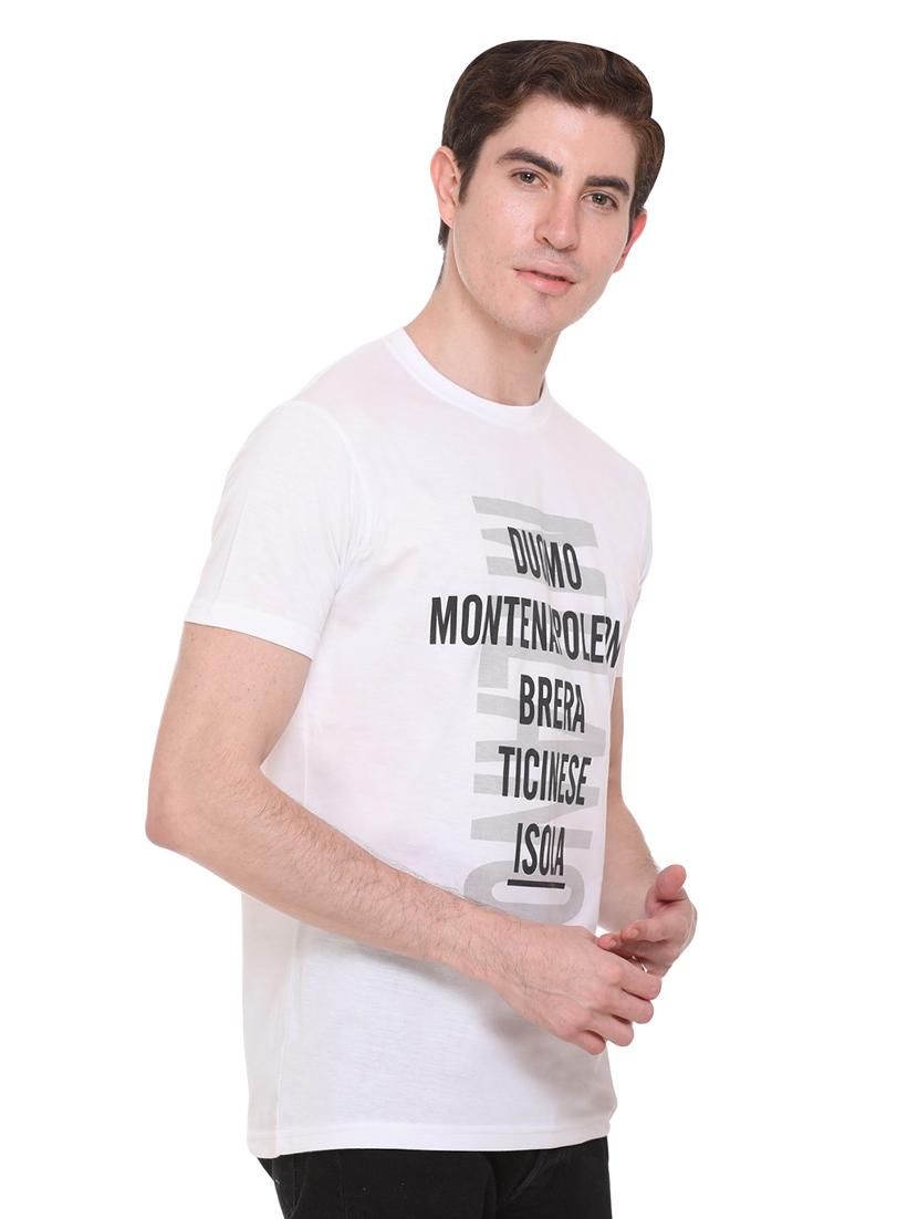 white typographic chest print t-shirt - 16698113 - Zoom Image - 2