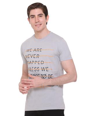 grey typographic chest print t-shirt - 16698118 - Standard Image - 2