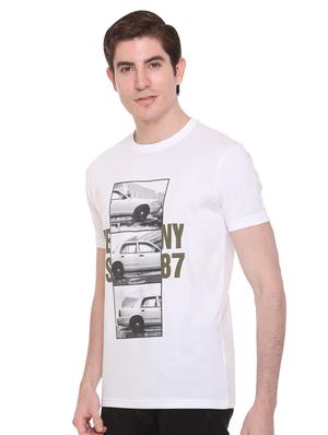 white chest print t-shirt - 16698123 - Standard Image - 2